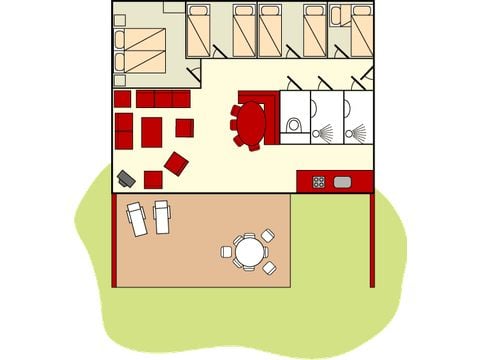 Bungalow 8 personen - Kajuit Comfort Huisdiervrij Bungalow 8 personen - Kajuit Comfort Huisdiervrij