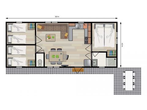 Stacaravan 6 personen - Duintop