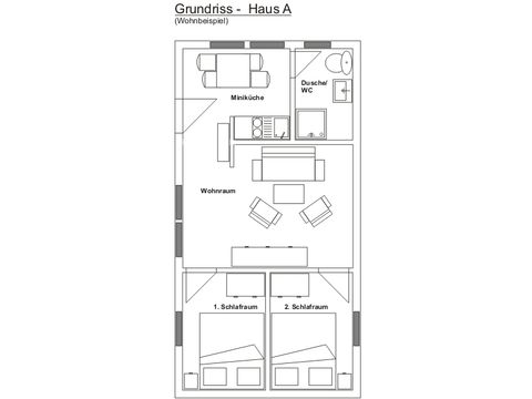 Bungalow 4 personen - A