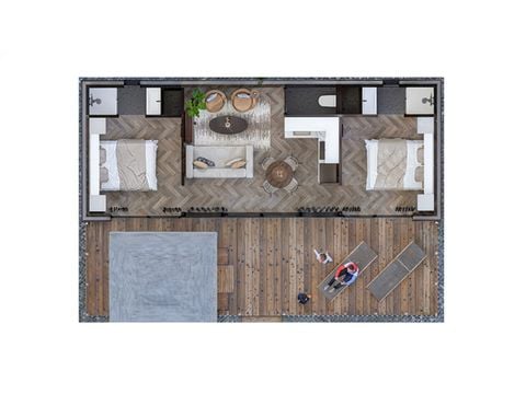 Lodge 4 personen - Panorama met hottub
