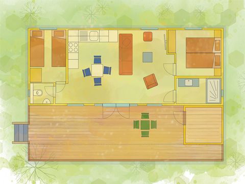 Stacaravan 4 personen - stacaravan/chalet Zalm