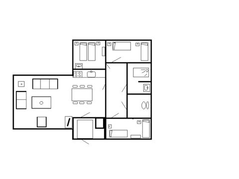 Bungalow 6 personen - Comfort half vrijstaand