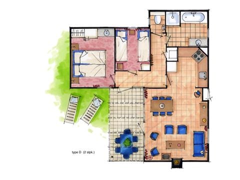 Bungalow 4 personen - D