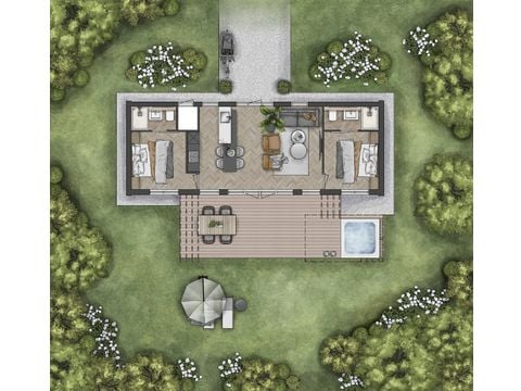 Lodge 4 personen - Panorama