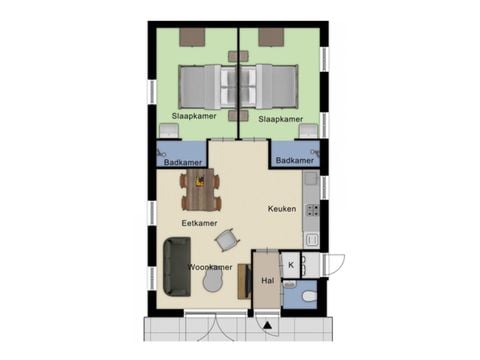 Bungalow 4 personen - Maashoeve